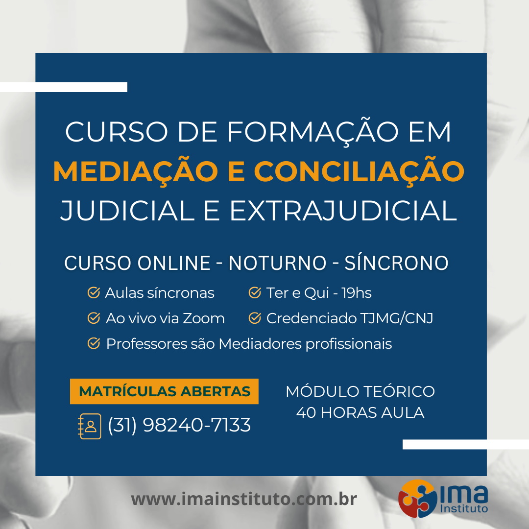 Curso de Formação em Mediação e Conciliação Judicial e Extrajudicial ...